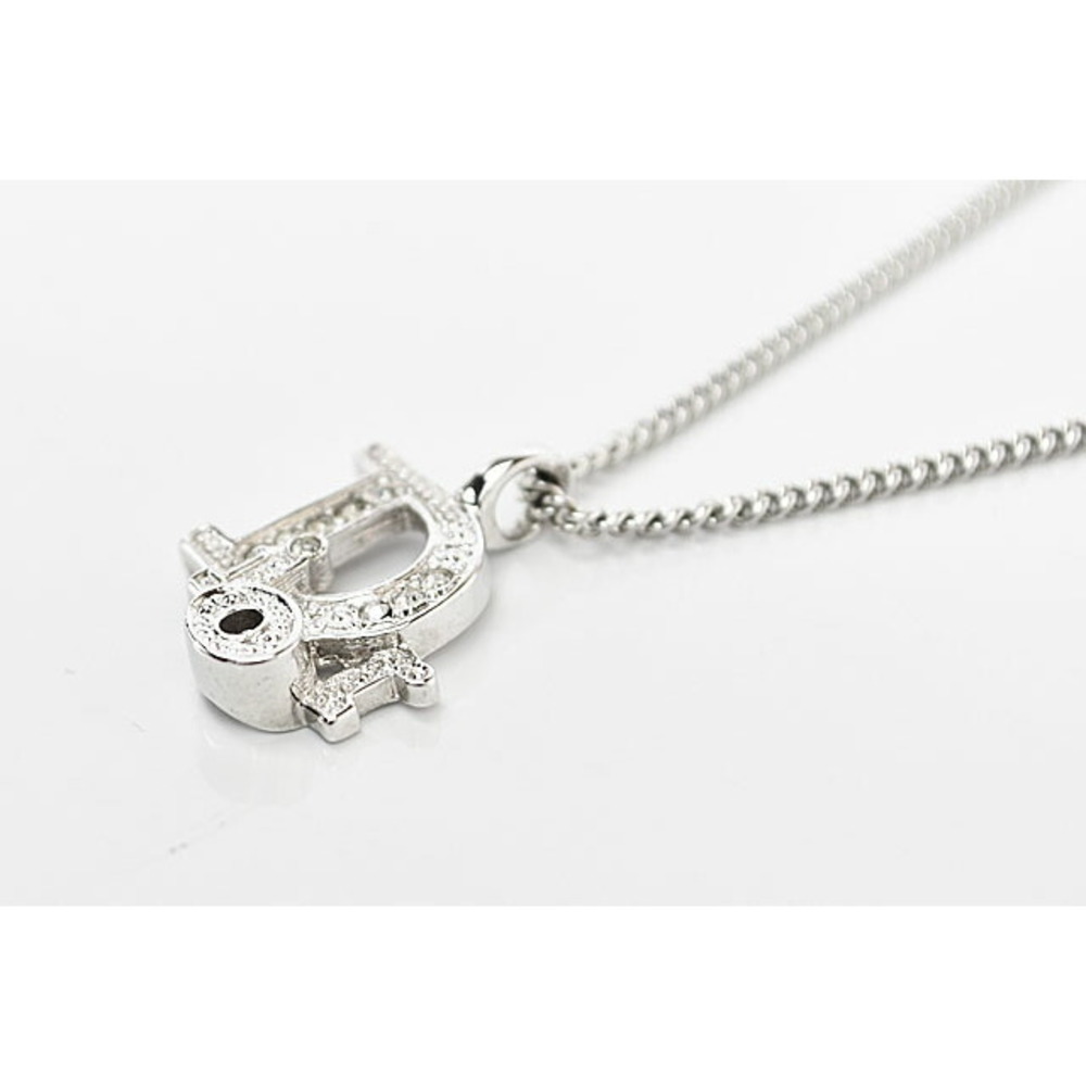 Christian Dior Dior Logo Silver Rhinestone Necklace - Picture 3 of 6